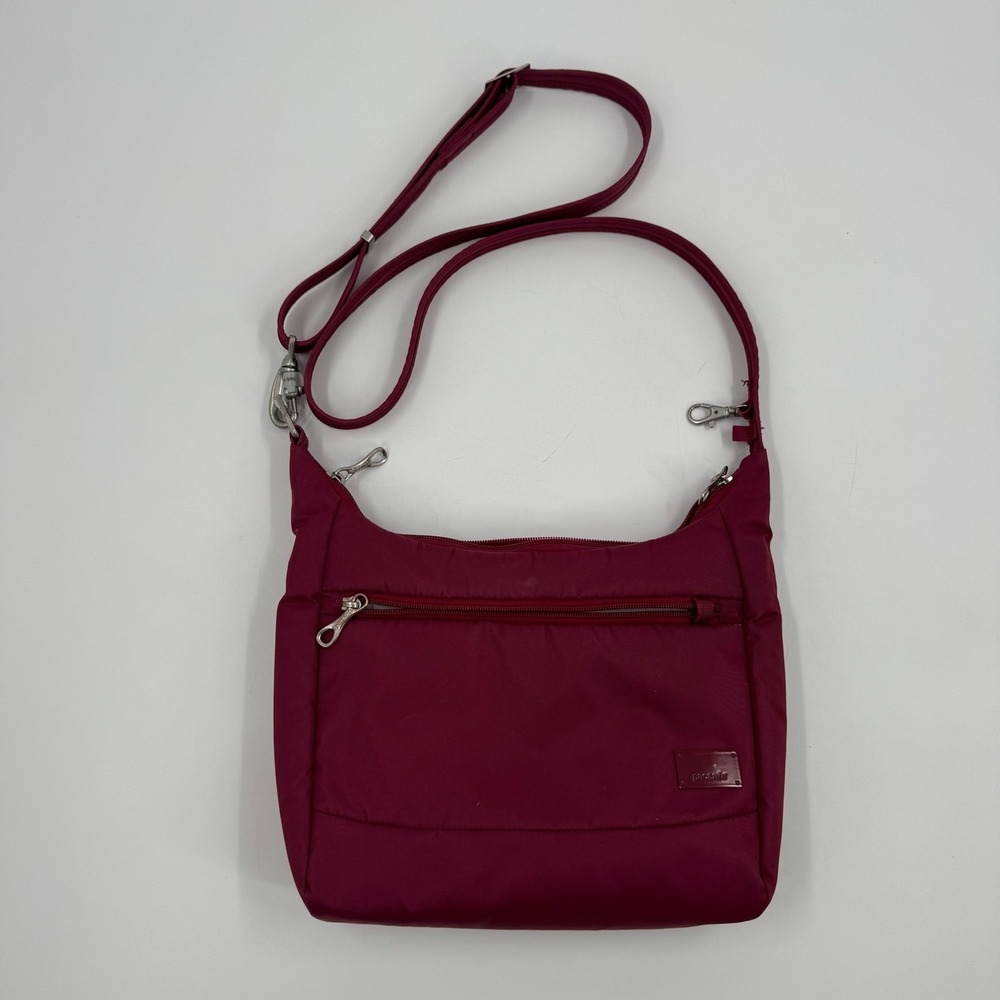 Pacsafe Citysafe CS100 Crossbody Bag Women Small Berry Pink Anti-Theft Travel